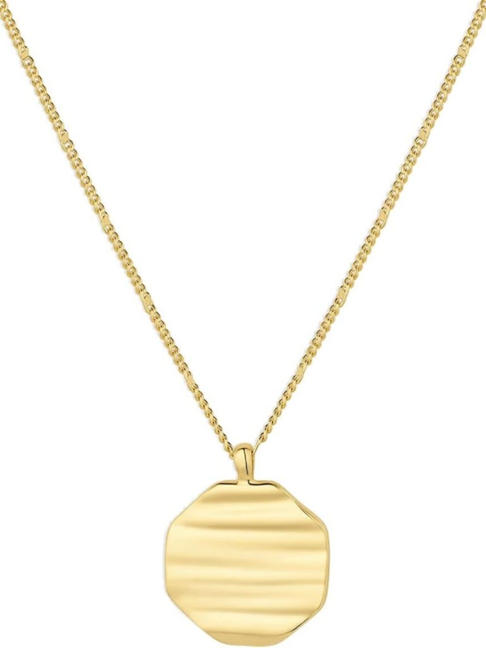 Unique 18k Gold Plated Sunset Coin Necklace - 17.5” Layering Piece - Daily